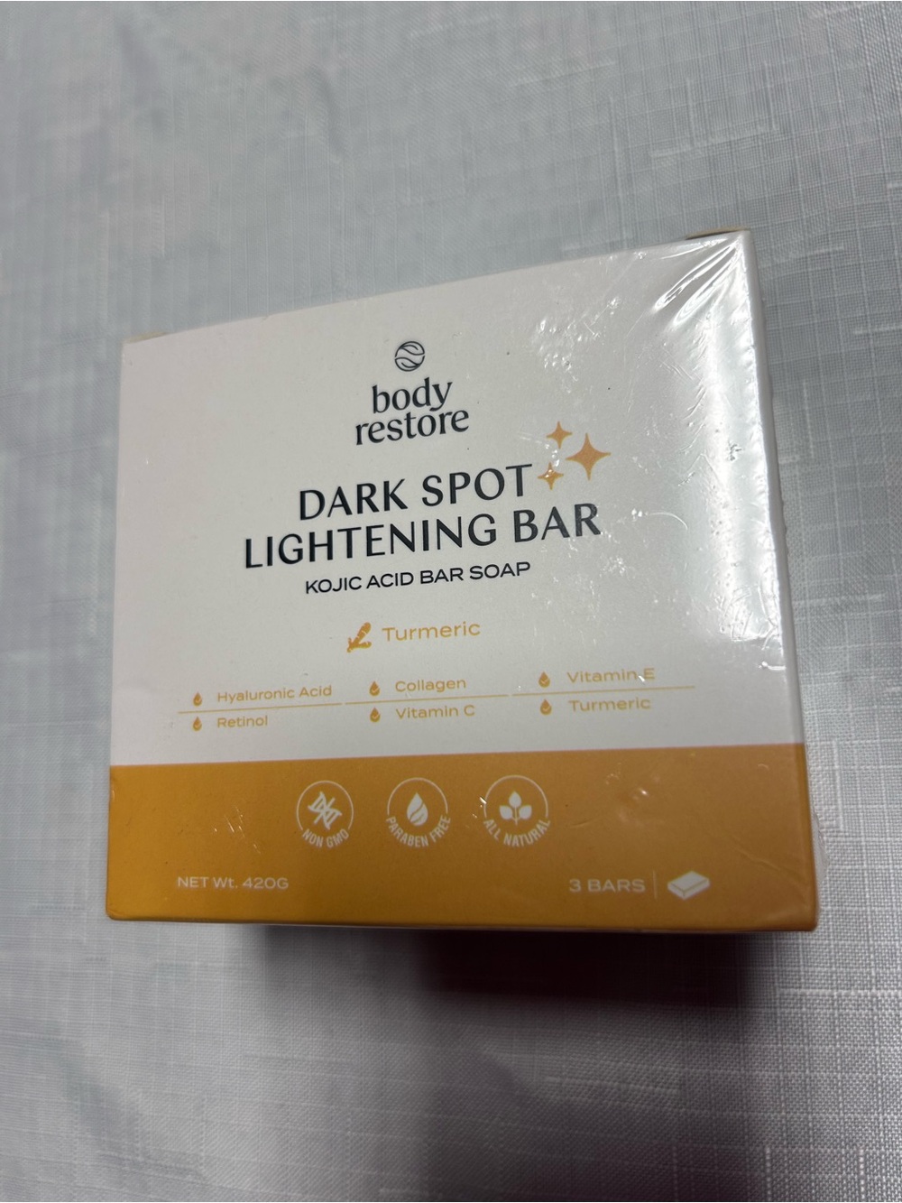 3-Pack Body Restore Dark Spot Kojic Acid Lightening Bar Tumeric Facial Soap